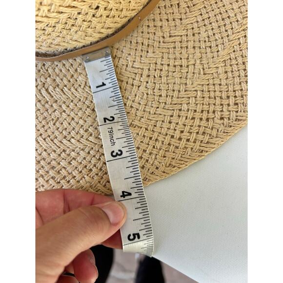 Janessa Leone Hart Straw Fedora Small Jute Packable Summer Sun Tan Neutral main image 4